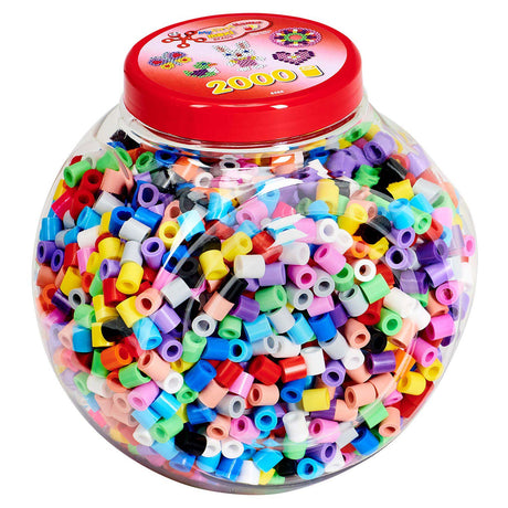 Juego de cuentas para planchar maxi Hama en bote de mezcla de colores pastel, 2000 piezas.