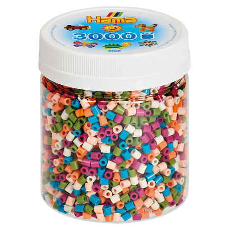 Tarro de mezcla de colores de cuentas de planchado Hama - 3000 piezas de juguetes creativos.