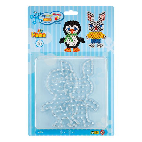 Placas termoadhesivas Hama maxi pingüino y conejo