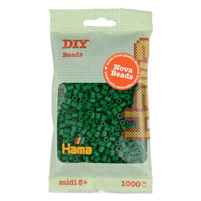 Cuentas termoadhesivas Hama midi bio - verde (010), 1000 uds.