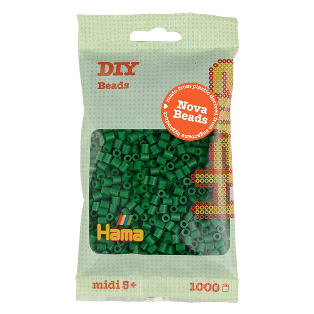Cuentas termoadhesivas Hama midi bio - verde (010), 1000 uds.