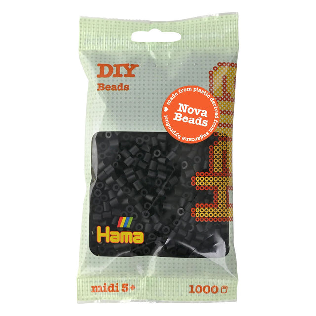 Cuentas termoadhesivas Hama midi bio - negro (018), 1000 uds.