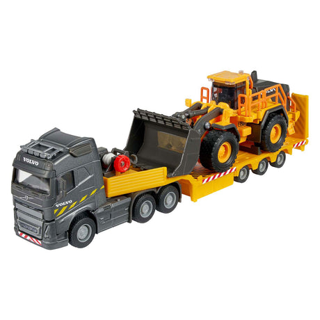 Camión Majorette Volvo FH16 con semirremolque y cargadora de ruedas