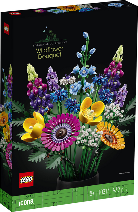 Conjunto de construcción de ramo de flores silvestres Lego Icons para adultos, colección botánica - 10313
