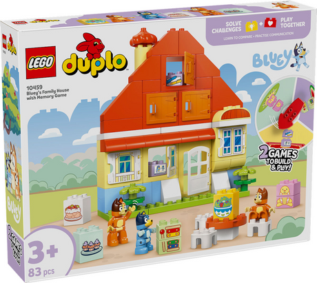 Lego ® duplo® bluey: la casa de bluey y su familia con juego de memoria - 10459