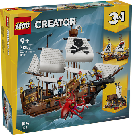 Lego Creator 3 en 1 barco pirata clásico, barco pirata, juguetes para niños 31387