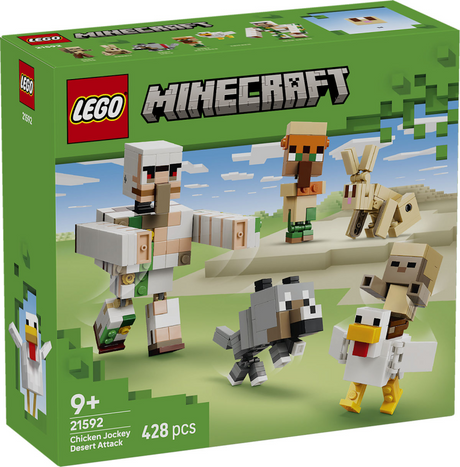 Lego minecraft jinete de pollo ataque al desierto juguetes para niños con personajes 21592