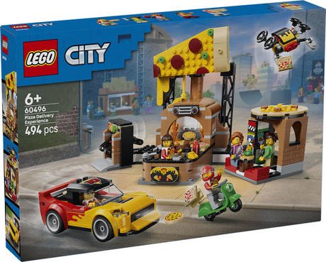 Lego city pizzería con vehículos pizza juguetes para niños 60496