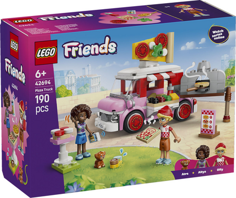 Camión de pizza Lego Friends, juguete para niños a partir de 6 años con 2 figuras 42694