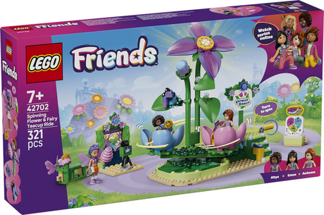 Lego Friends atracción de taza de té giratoria con tema floral, juguete para niños a partir de 7 años 42702