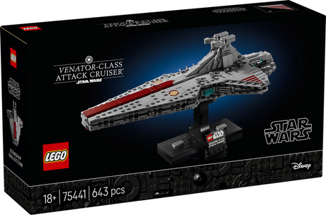 Lego star wars crucero de ataque clase venator - kit de construcción para adultos y decoración - 75441