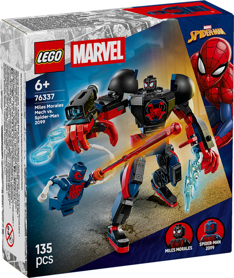 Lego marvel super heroes - juguete de construcción miles morales mecha vs. spider-man 2099 (76337)