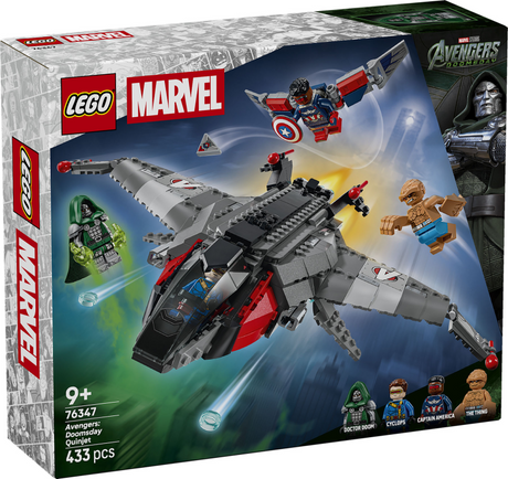 Lego ǀ marvel avengers: doomsday quinjet vliegtuig speelgoed voor kinderen 76347