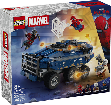 Lego ǀ marvel spider-man kit de construcción de persecución en el transporte carcelario para niños 76349