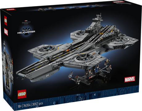 Lego ǀ marvel escudo. kit de construcción de superhéroe helicarrier para adultos 76354