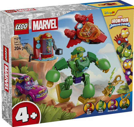 Lego ® ǀ Marvel Iron Man y sus fantásticos amigos Loki contra el Equipo Iron Man - regalo para niños a partir de 4 años - 11211