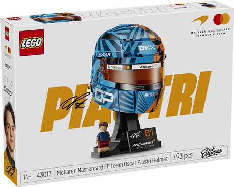 Lego Editions McLaren Mastercard F1 Team Oscar Piastri Kit de construcción de casco para niños 43017