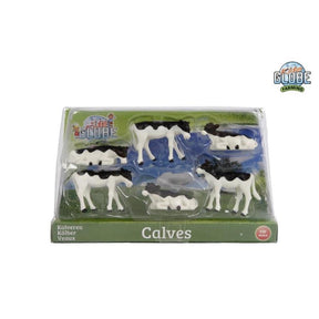 Globo terráqueo infantil con terneros en blanco y negro tumbados y de pie 6 piezas 1:32