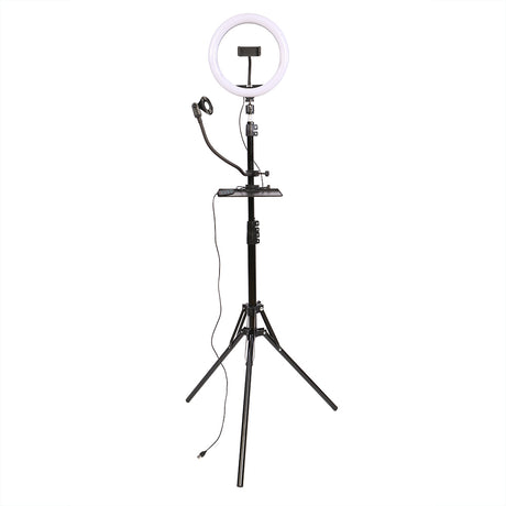 Studioking LED vlog set sk-k190 con lámpara anular y soporte para micrófono