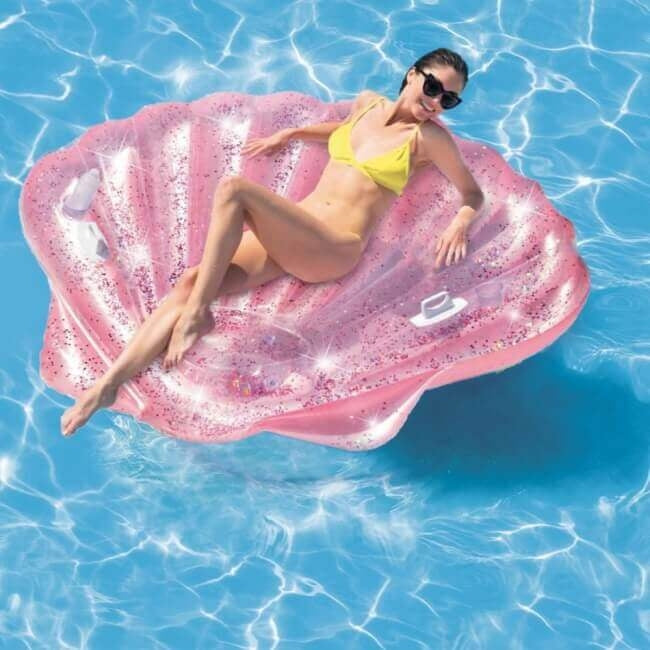 Cama de aire de conchas de mar rosa intex