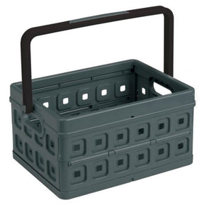 Caja plegable cuadrada Sunware con asa 24l - 43,5x31x21,3 cm - caja de compras antracita