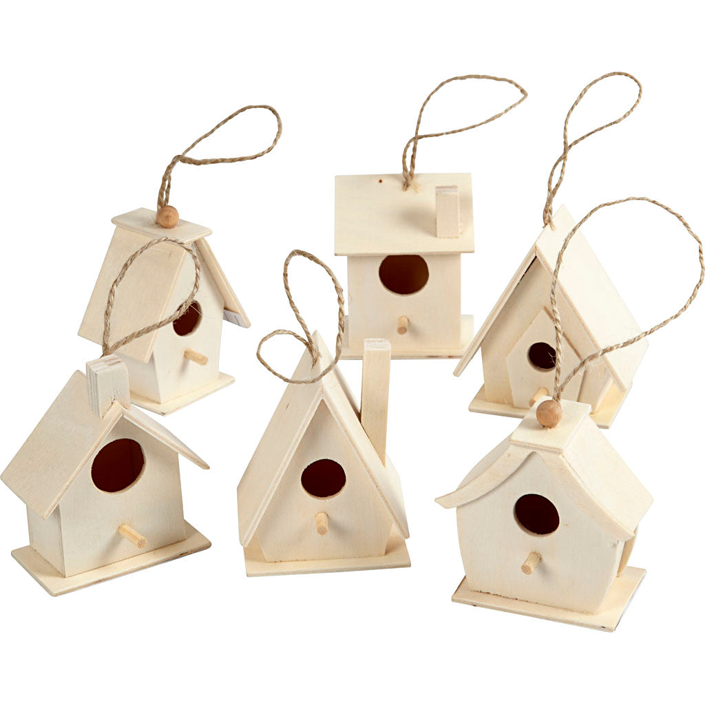 Empresa creativa https: www.cchobby.nl casita para pájaros-h-7-cm-6-piece-1-box