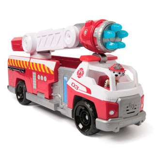 Patrulla canina - rescate de bomberos - camión de bomberos de marshall con figura de marshall, luz, lanzador y efectos de sonido