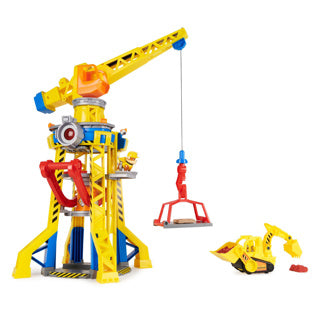 Equipo de escombros - juego de grúa de patio de corteza con figura de escombros - juguetes de patrulla canina