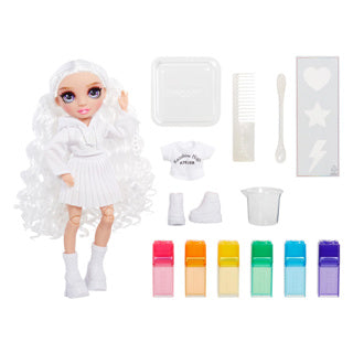 Rainbow alta acuarela crea muñeca de moda - ojos morados