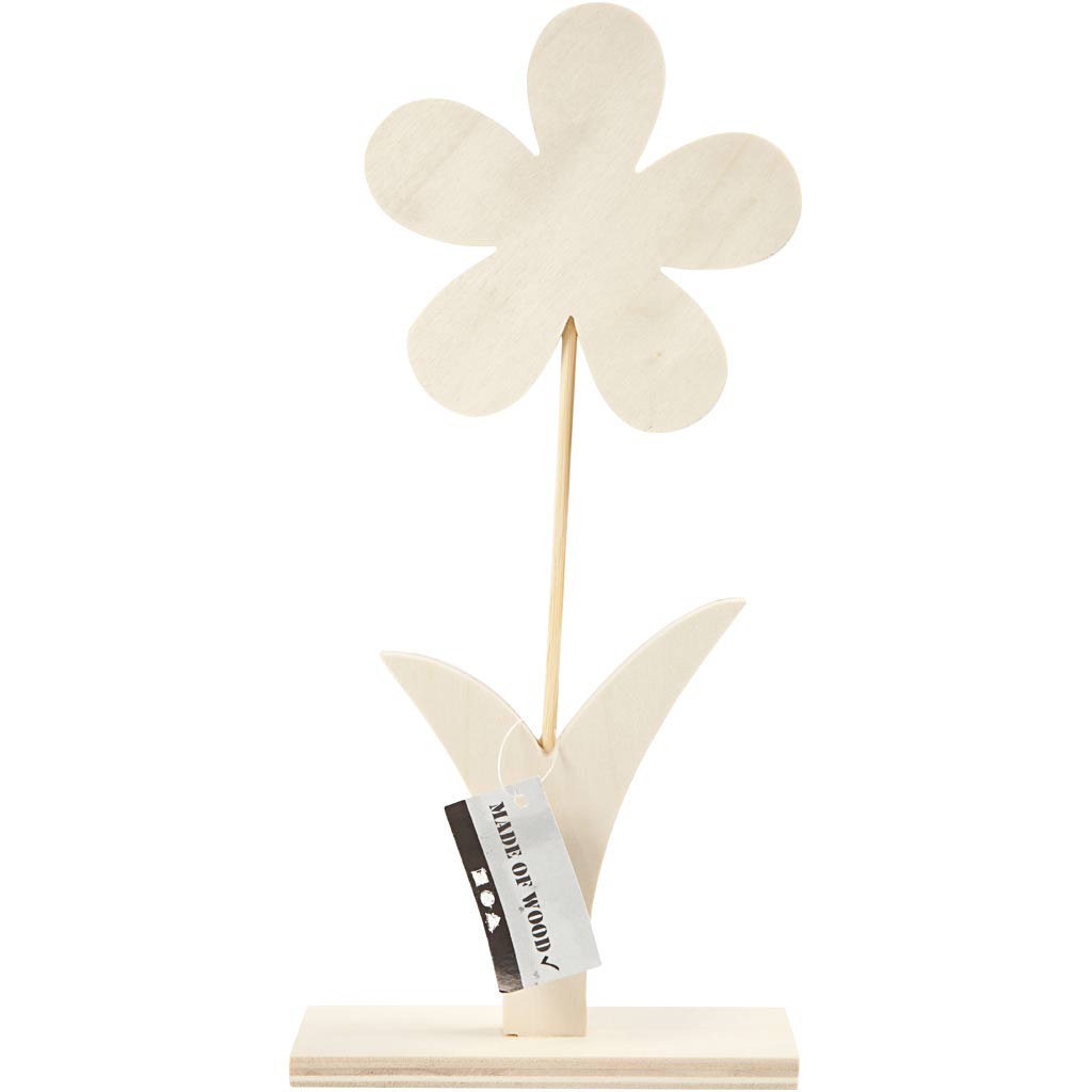 Creativ Company Wooden Flower con pie, 26 cm