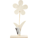 Creativ Company Wooden Flower con pie, 26 cm