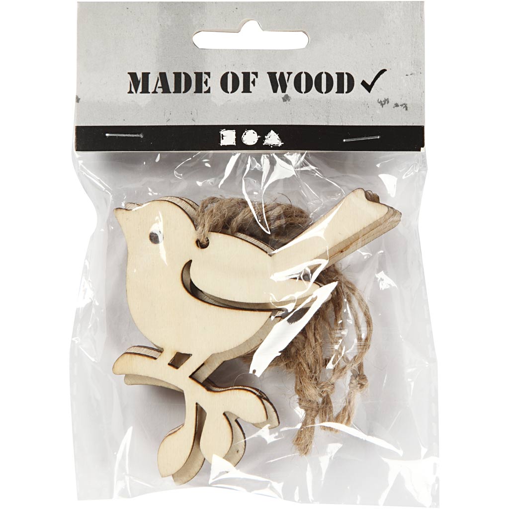 Creativ Company de madera colgante Vogel, conjunto de 5