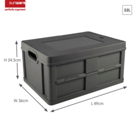 Sunware cajón plegable cerrado cuadrado 32l con tapa antracita