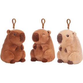 Clip bolso capibara peluche 3 surtidos 12 cm | 12 piezas