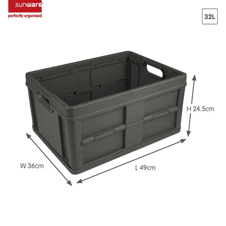 Caja plegable cerrada Sunware cuadrada 32l antracita