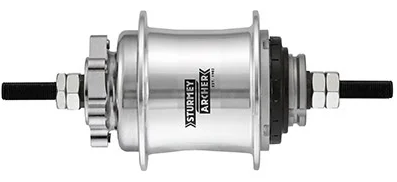 Juego de piezas de buje de cambio Sturmey Archer automático a2k dual. estación automática del cubo. disco 36l. plata