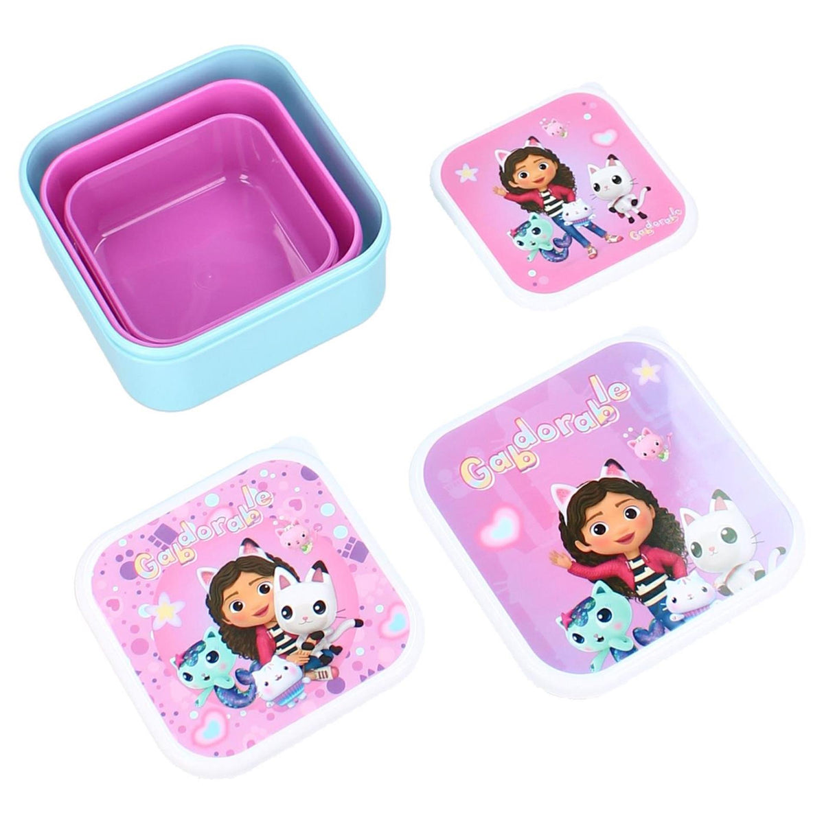 Caja de bocadillos y caja de frutas de la casa de muñecas de Vadobag Gabby - 3 en 1