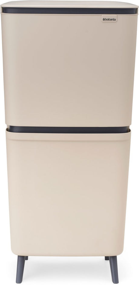 Brabantia sortup hi contenedor de basura 25 + 10 + 10 litros - separación de residuos - beige suave