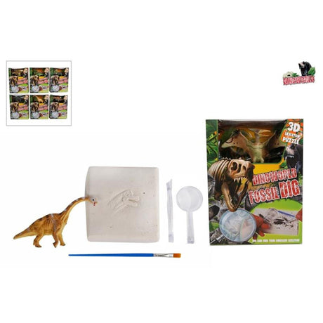Rompecabezas para cortar fósiles de Dinoworld con figura de dinosaurio adicional