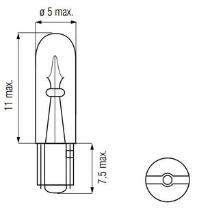 Lámpara Bosma 12V-1.2W Wedge-T5