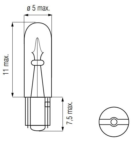 Lámpara Bosma 12V-1.2W Wedge-T5