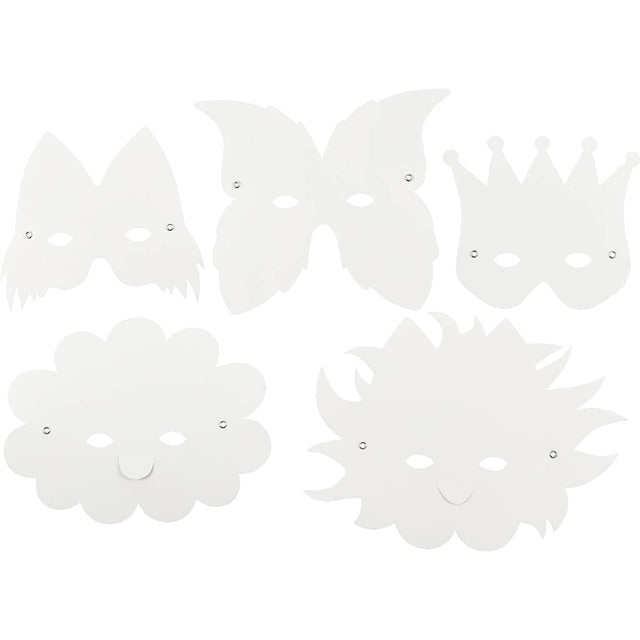 Empresa creativa https: www.cchobby.nl máscaras de fantasía-incluidas-elásticas-h-15-20-cm-230-gr-blanco-5-piezas-1-caja