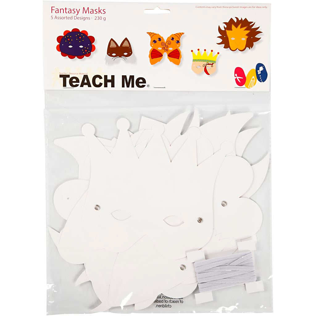 Empresa creativa https: www.cchobby.nl máscaras de fantasía-incluidas-elásticas-h-15-20-cm-230-gr-blanco-5-piezas-1-caja