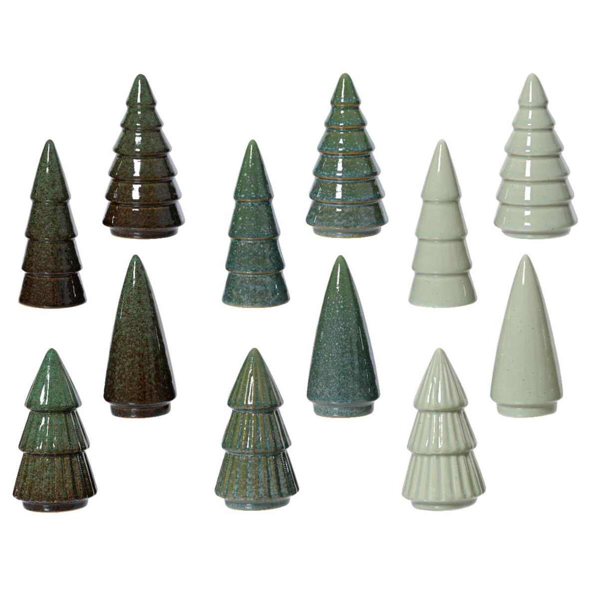 Decoris Arbol de Navidad porcelana 5,2x5,2x10cm