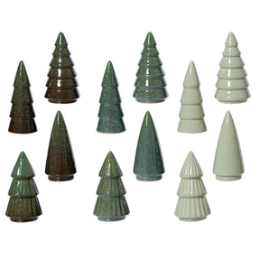 Decoris Arbol de Navidad porcelana 5,2x5,2x10cm