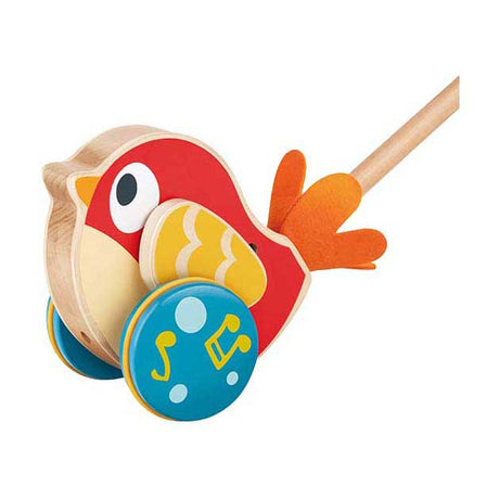 Palo de empuje de madera con sonido Hape Lilly Bird