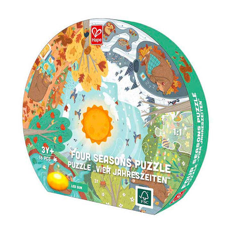 Puzzle de las cuatro estaciones con luz Hape - 16 piezas.
