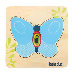 Beleduc rompecabezas de capas de madera mariposa