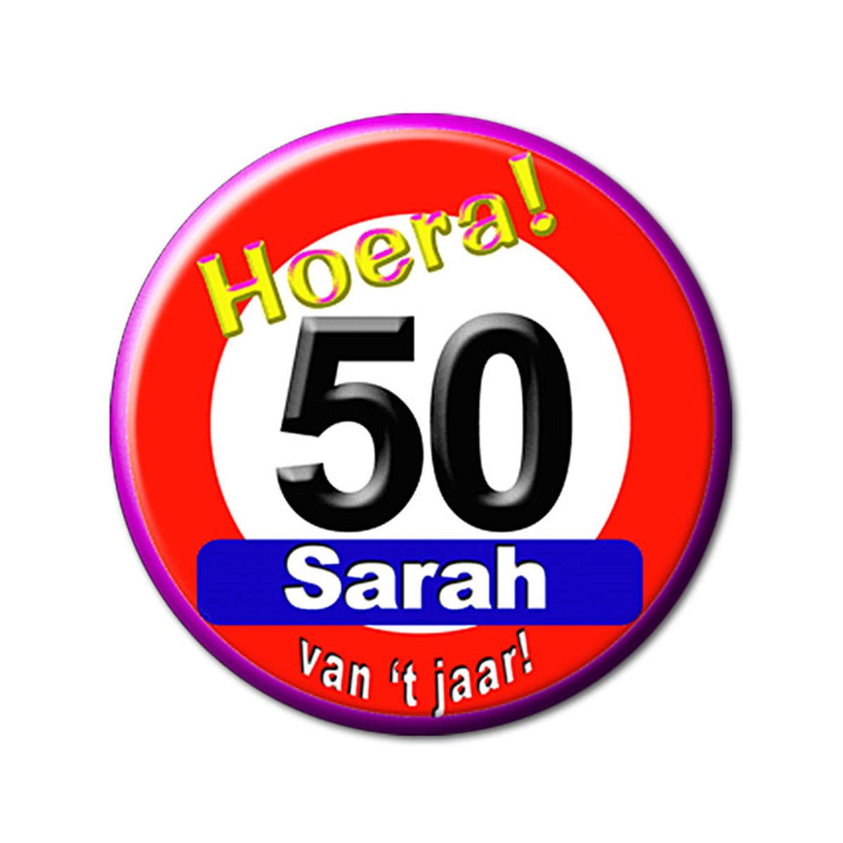 Botón pequeño de Paperdreams - señal de tráfico sarah