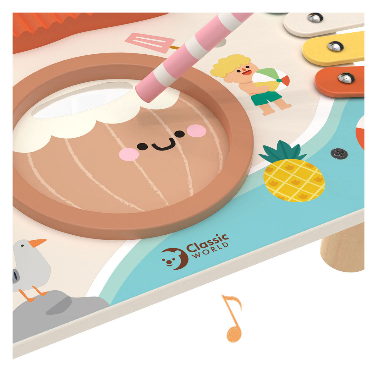 Classic world houten muziek tafel - strand